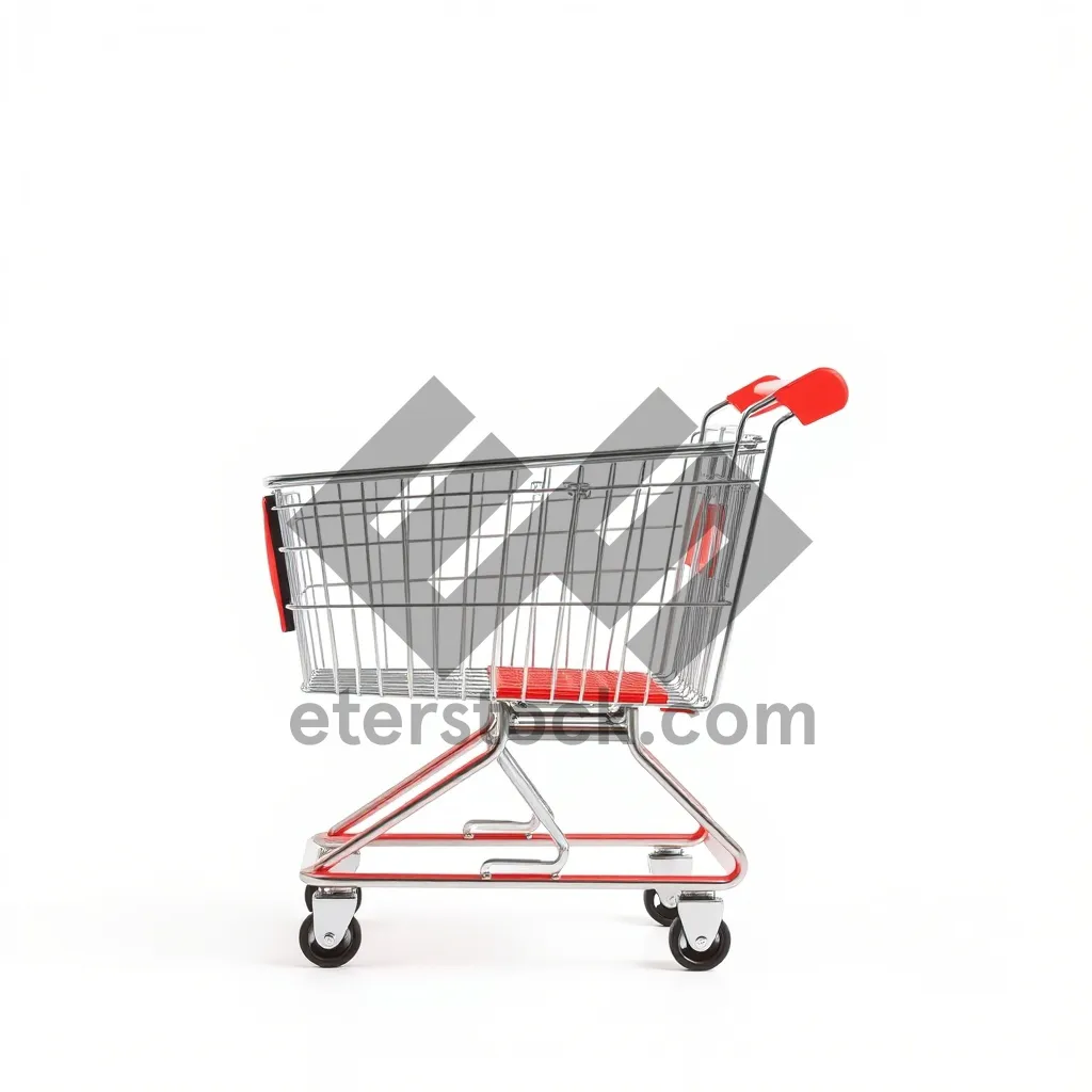 Picture of 3D Shopping Cart - Metal Container for Business Transactions