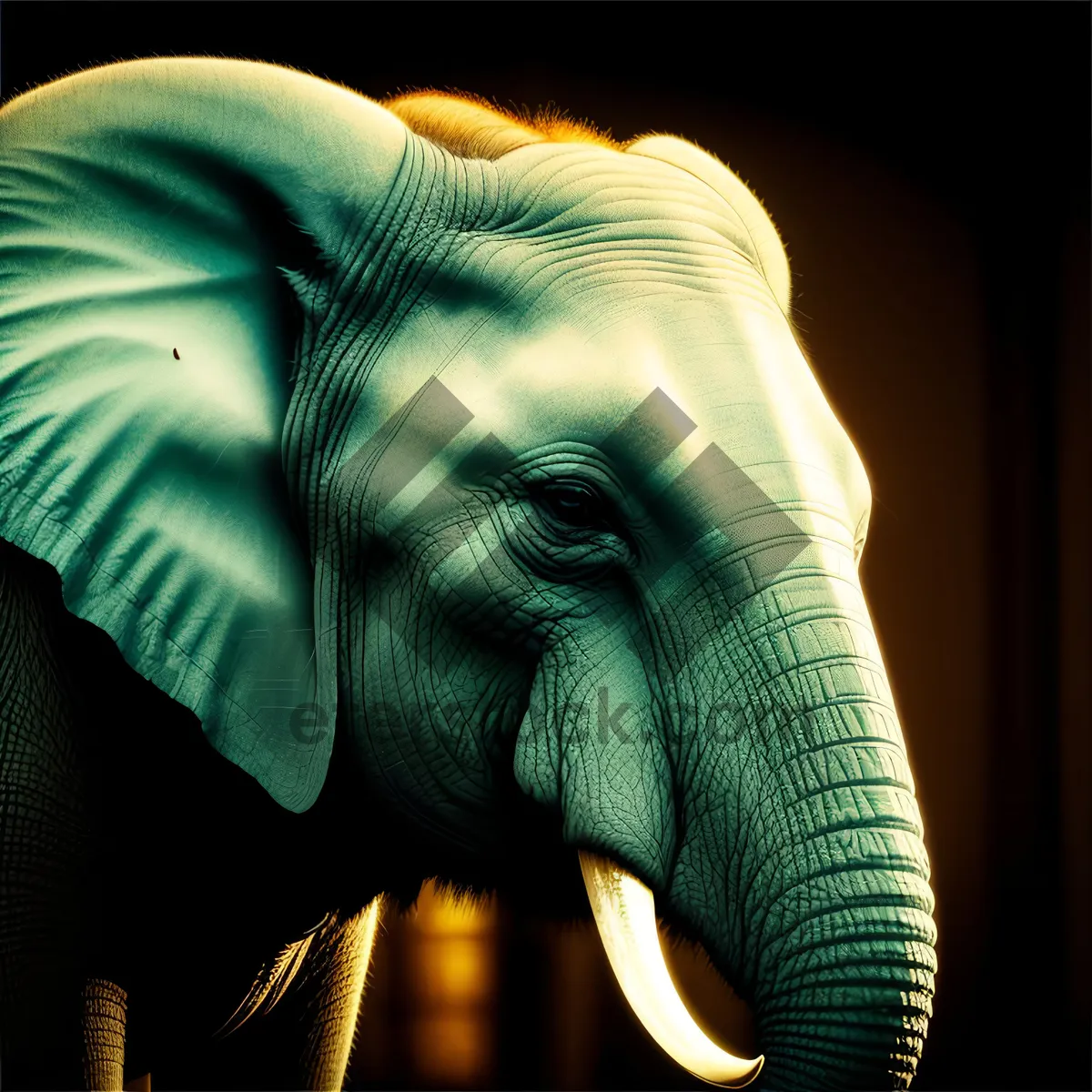 Picture of Majestic Elephant Silently Roams Serene Safari