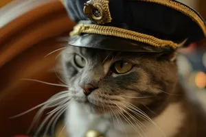 Curious Gray Tabby Cat with Whiskers