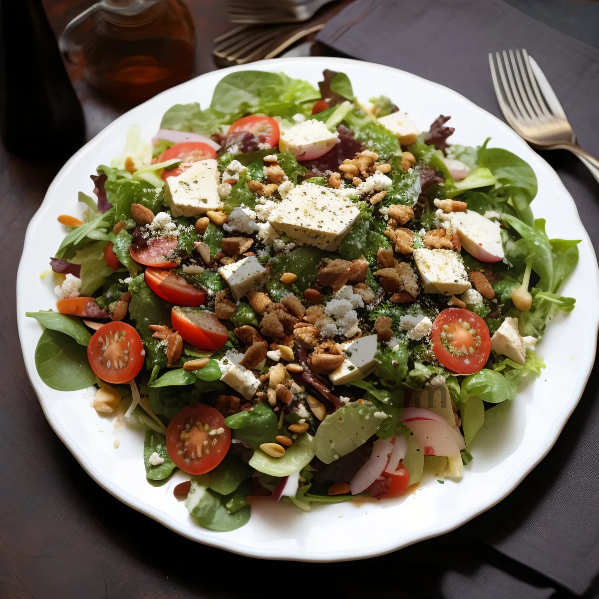Picture of Healthy Grilled Vegetable Salad with Beef and Onion