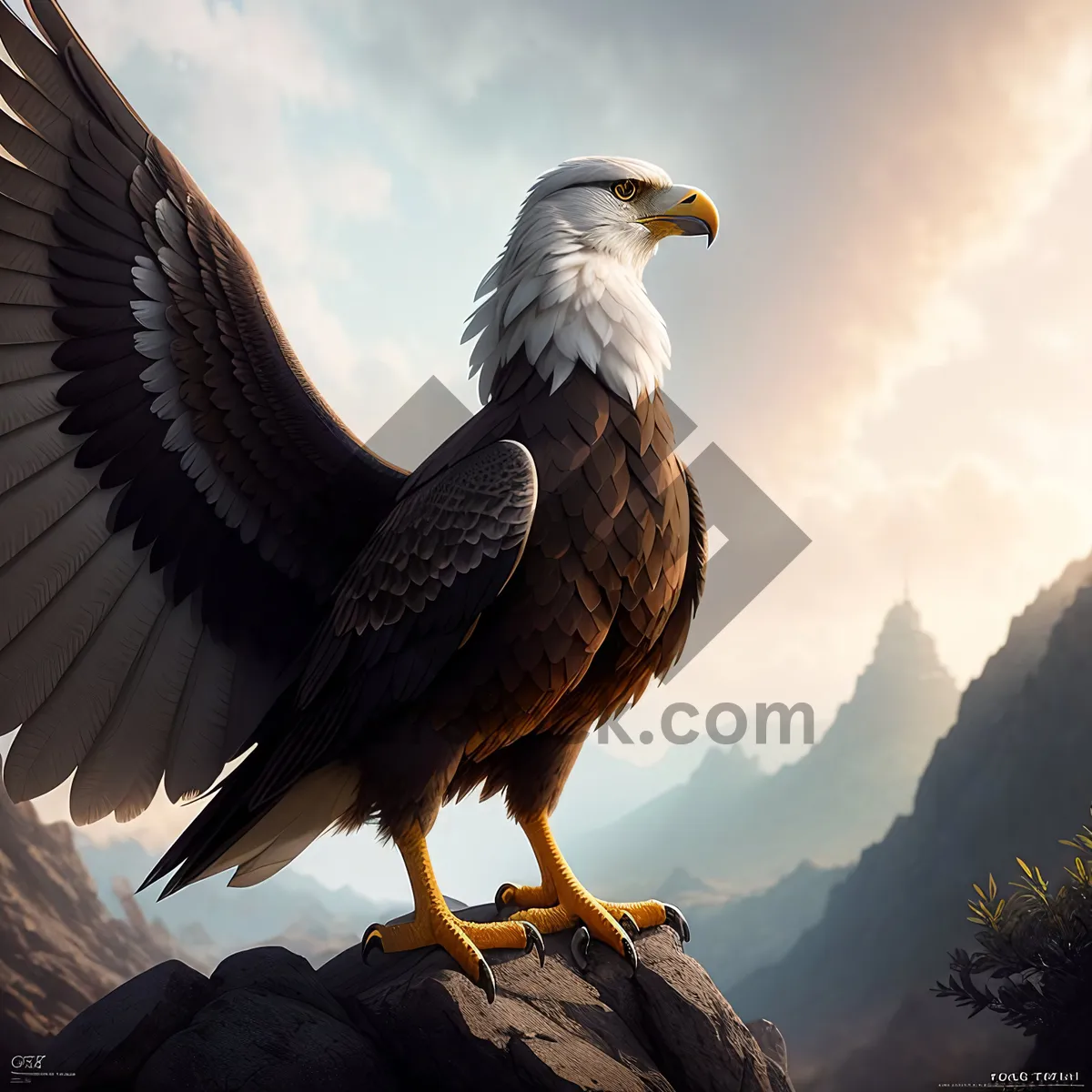 Picture of Majestic Bald Eagle in Flight