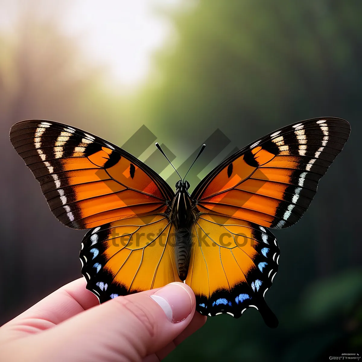 Picture of Colorful Monarch Butterfly on Delicate Flower