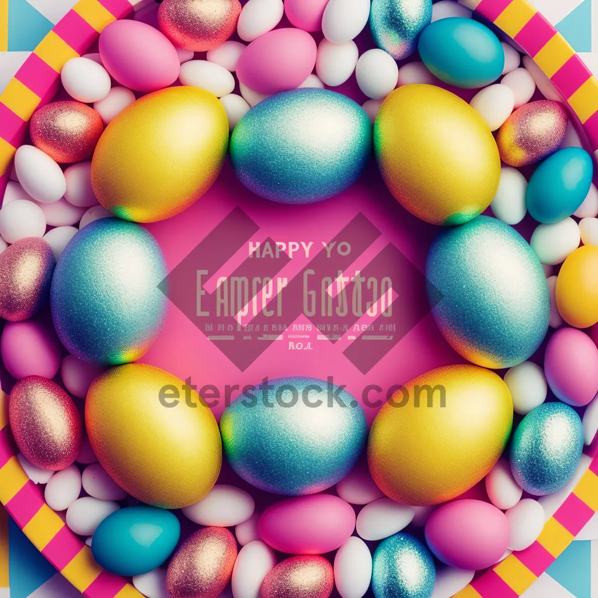 Picture of Colorful Easter Candy Confectionery with Almonds