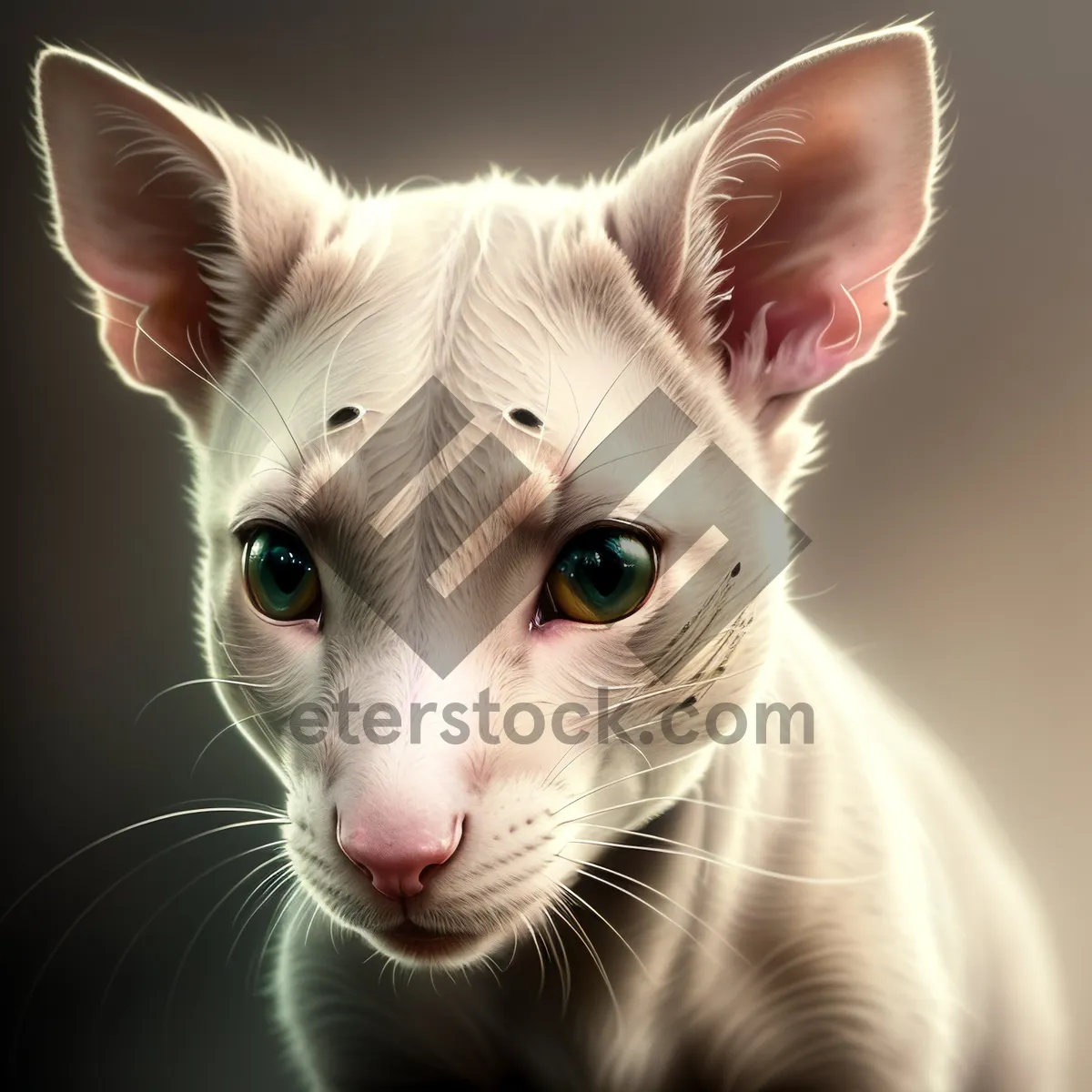 Picture of Fluffy Gray Kitty with Curious Eyes