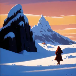 Winter Wonderland: Majestic Alpine Mountain Ski Slope