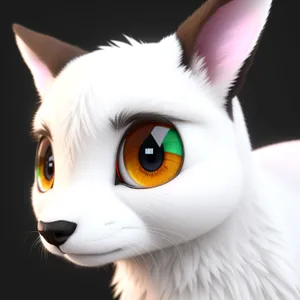 Fluffy White Kitty with Adorable Eyes