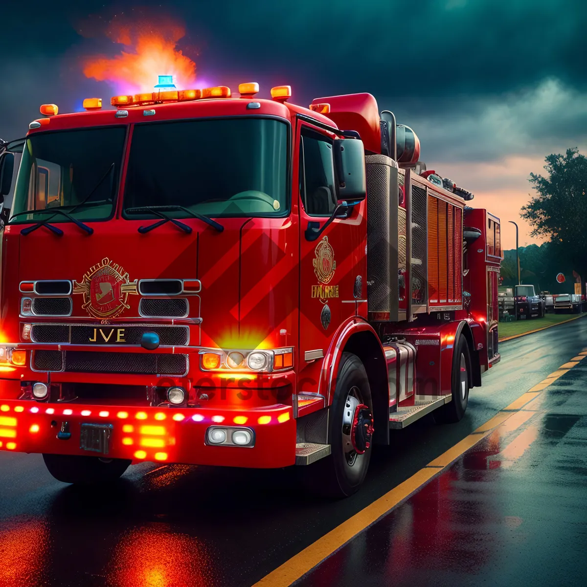 Picture of Fast Freight Truck on Highway