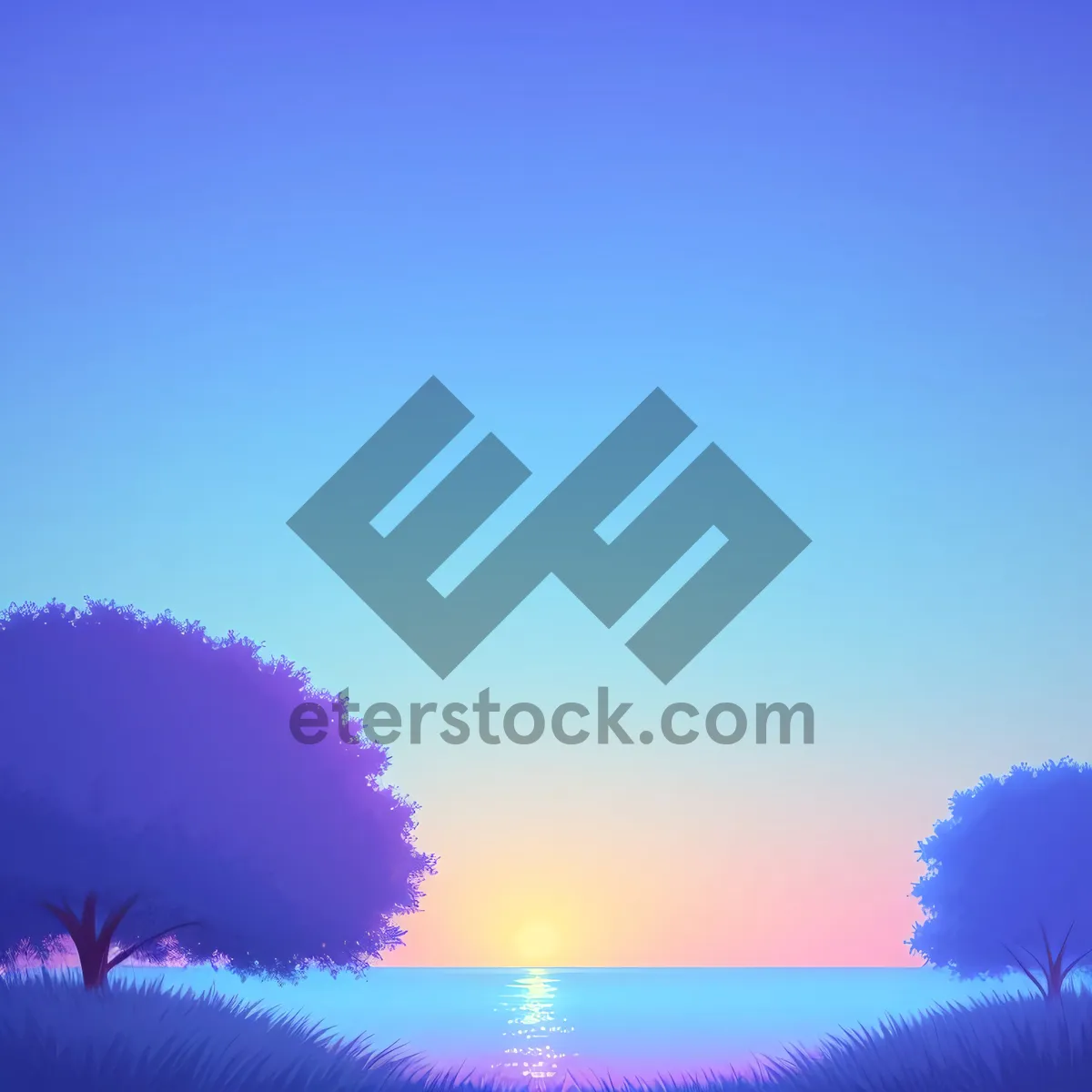 Picture of Vibrant Summertime Sky with Clear Blue Hues