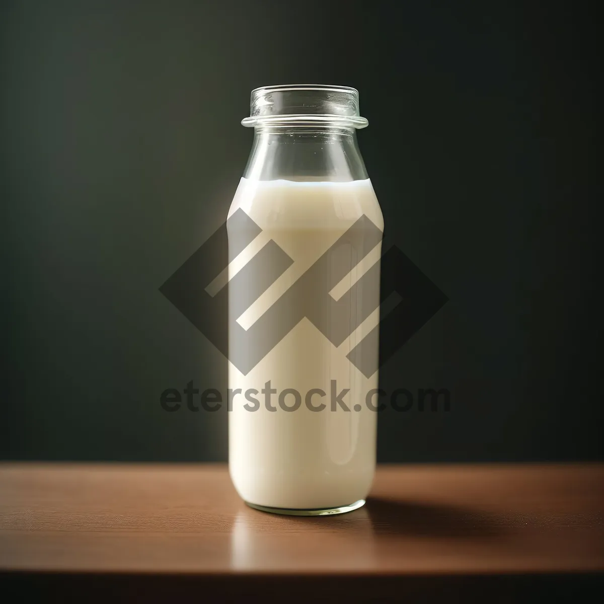 Picture of Healthy Dairy Milk in Transparent Glass Bottle