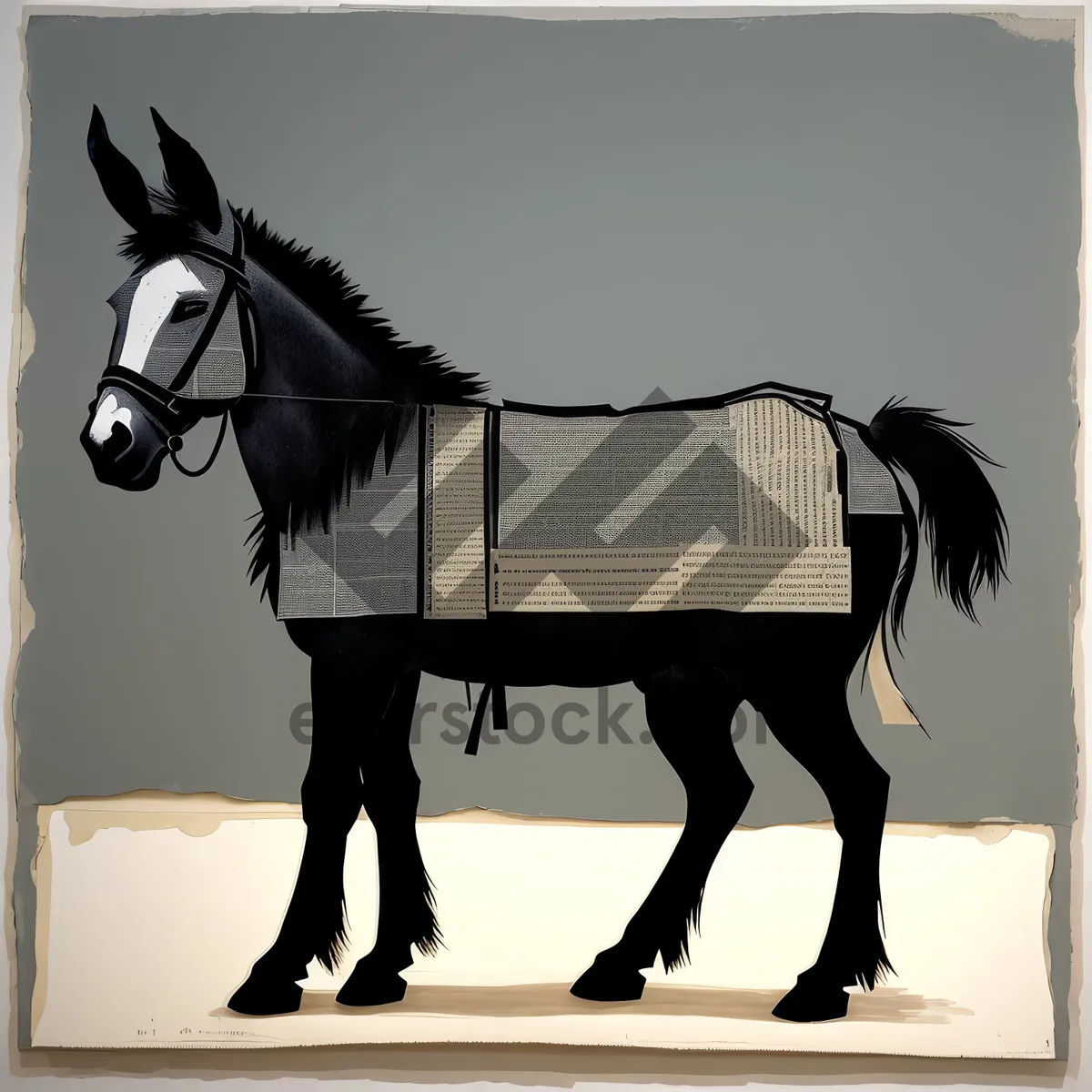 Picture of Silhouette of Horse with Saddle Blanket