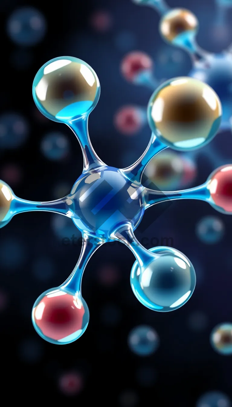 Picture of Multicolored DNA helix structure with chemical elements