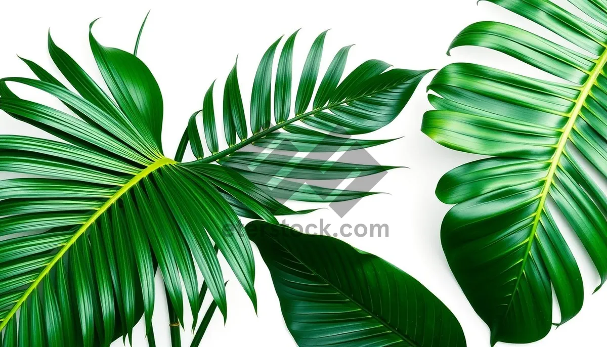 Picture of Greenery pattern with plant leaves and curves