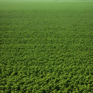 Vibrant Green Soybean Field with Lush Grass