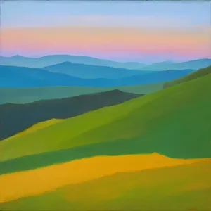 Vast Summer Countryside Landscape with Clear Blue Sky