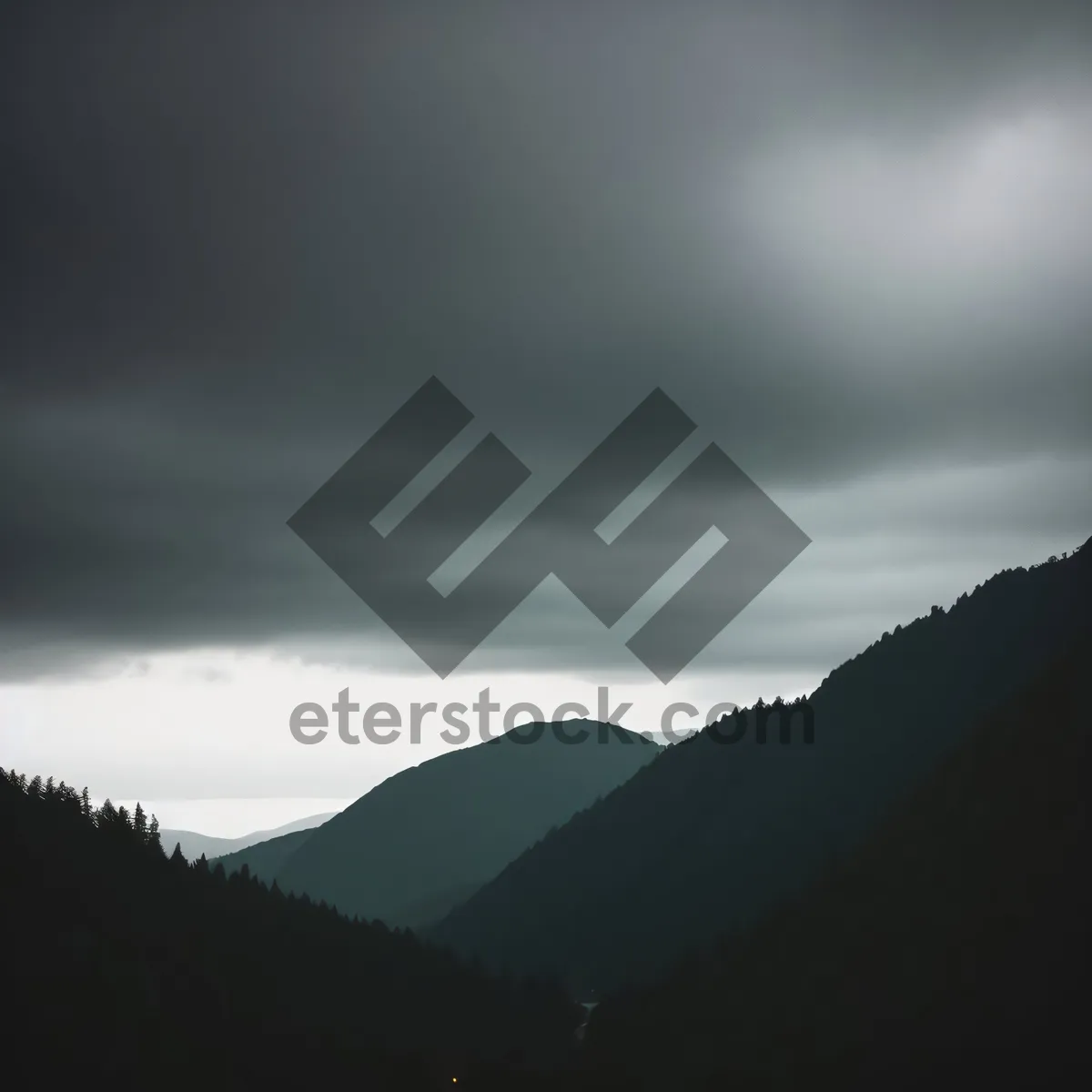 Picture of Snowy Clouds Over Majestic Alpine Landscape