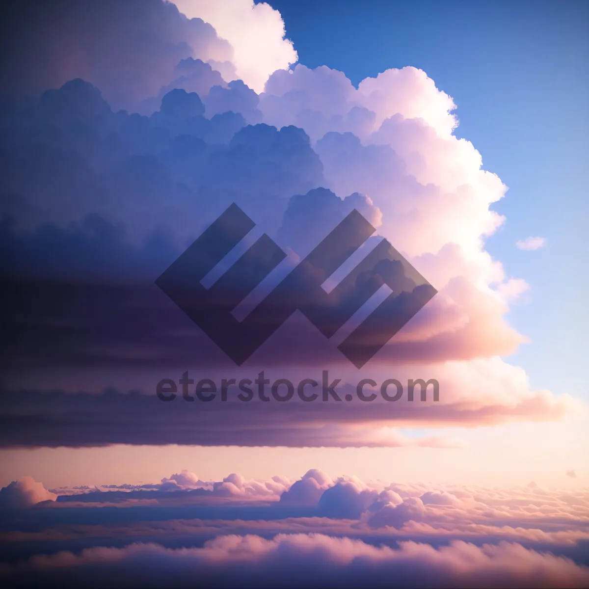 Picture of Vibrant Summer Sky with Fluffy Cumulus Clouds