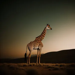 Graceful Giraffe Roaming the Safari Plains