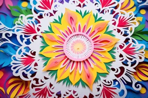 Colorful Floral Summer Pattern Hippie Wallpaper Illustration