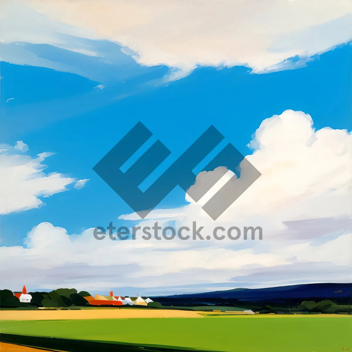 Picture of Serene Skies over Rolling Green Countryside