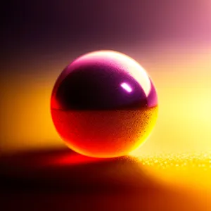 Glossy Orange Button with 3D Sphere Reflection