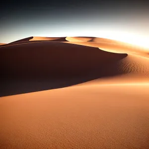 Golden Sands: Scenic Desert Dunes Under Sunlit Sky