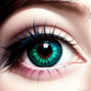 Closeup of Human Eye with Vibrant Iris