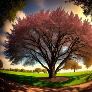 Autumn Horizon: Serene Forest Landscape with Yellow Trees