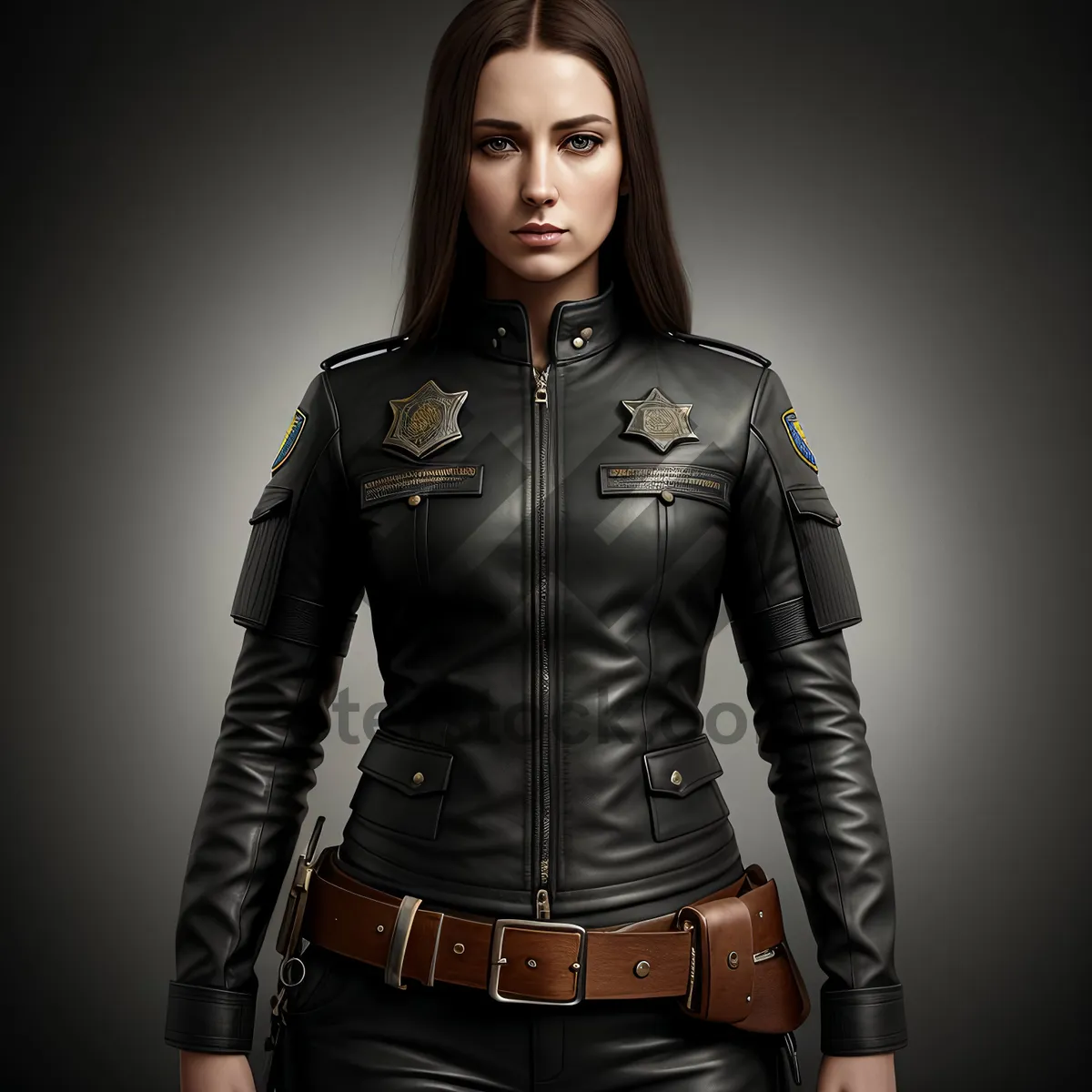 Picture of Sexy Leather Jacket Fashion Portrait