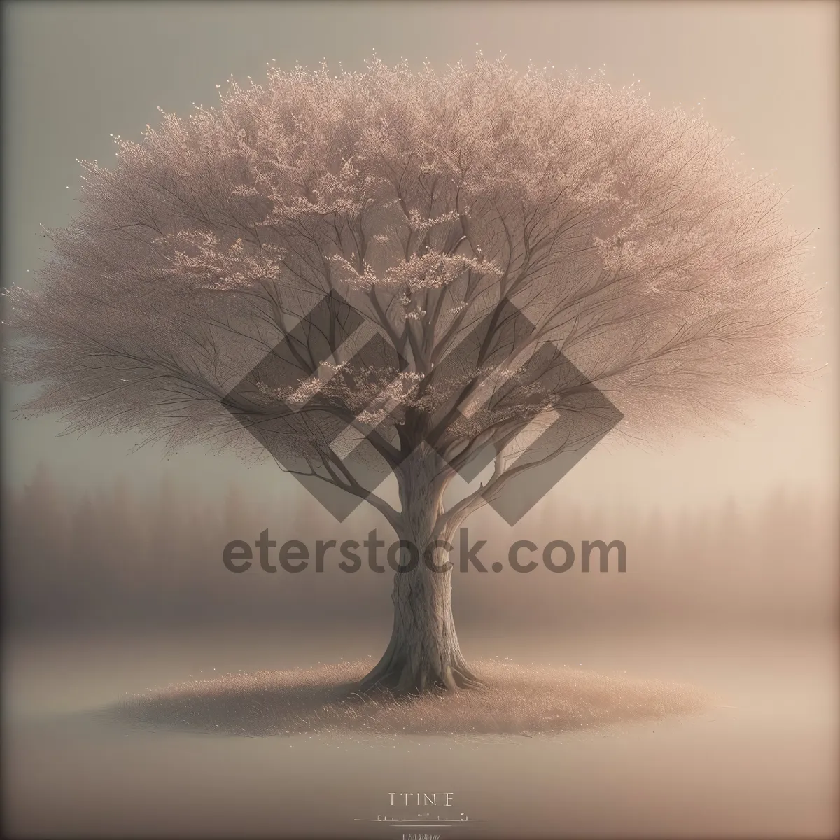 Picture of Glass Jar with Tree and Plant