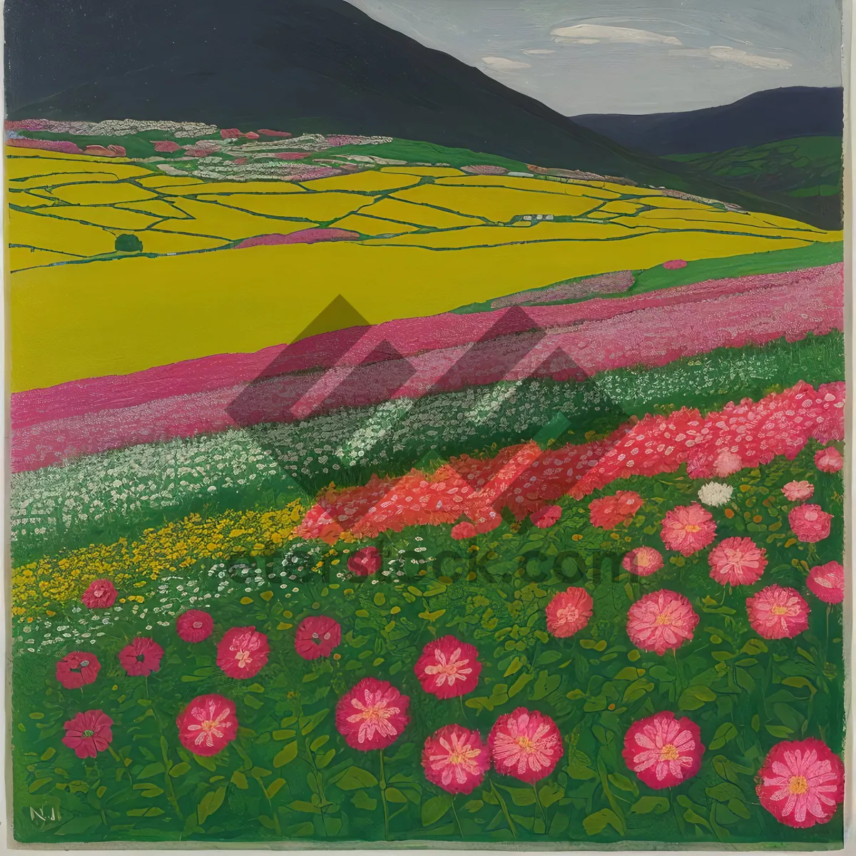 Picture of Vibrant Flower Pattern Blanket Design