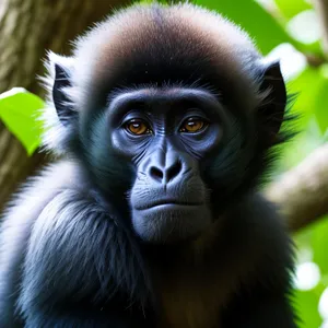 Wild Primate Encounter in Jungle Habitat