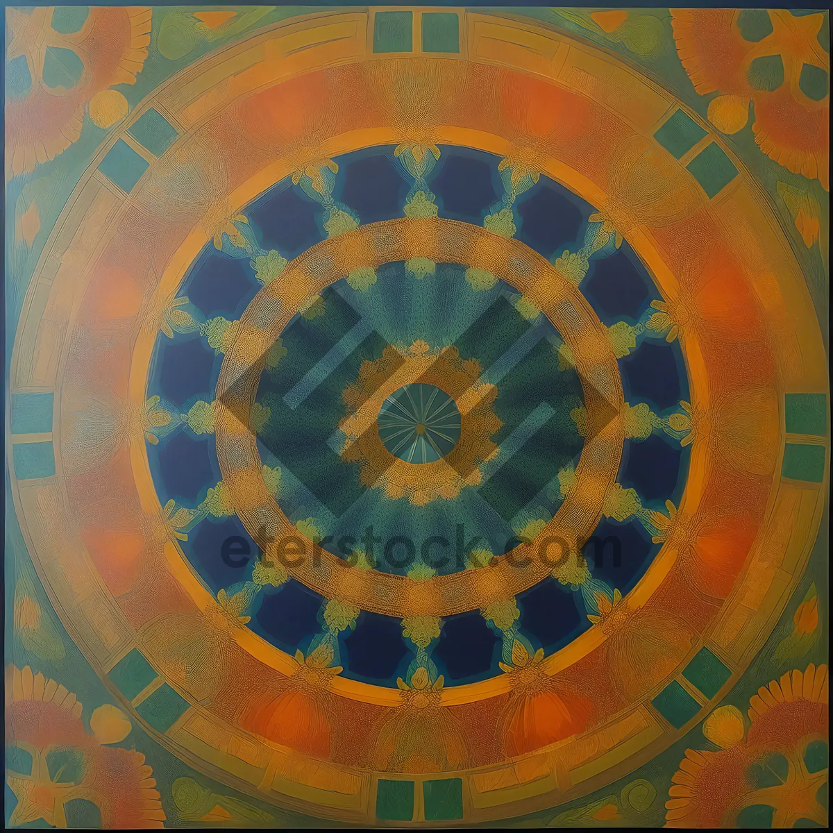 Picture of Colorful Retro Circle Mosaic Tile Design