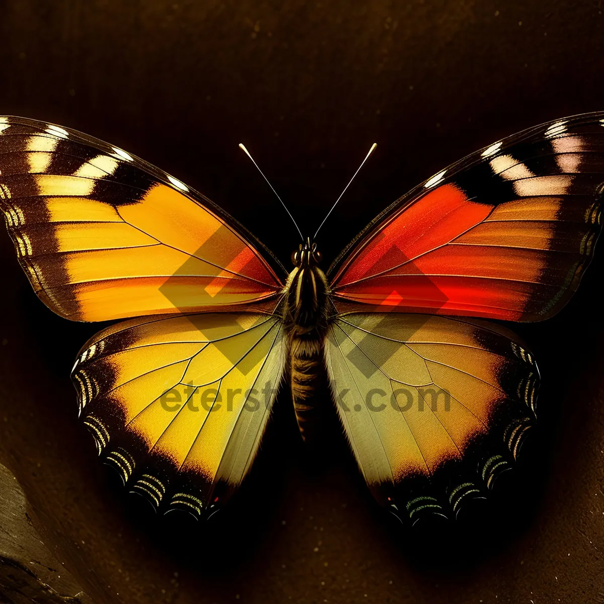 Picture of Colorful Monarch Butterfly Wings Up Close