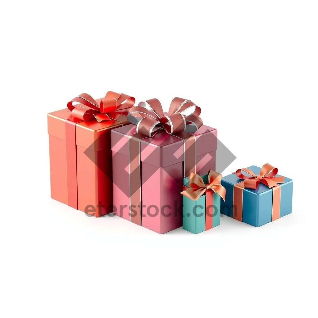 Picture of Festive Gift Box with Ribbon and Bow