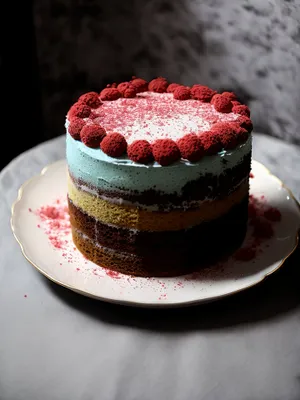 Delectable Berry Chocolate Pastry with Refreshing Cup of Sweetness