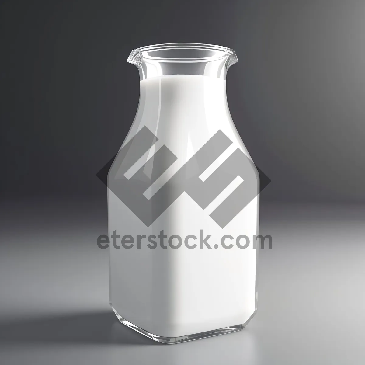 Picture of Transparent Glass Bottle with Refreshing Milk