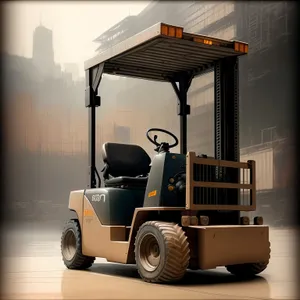 Heavy-duty Forklift Truck in Industrial Construction Zone