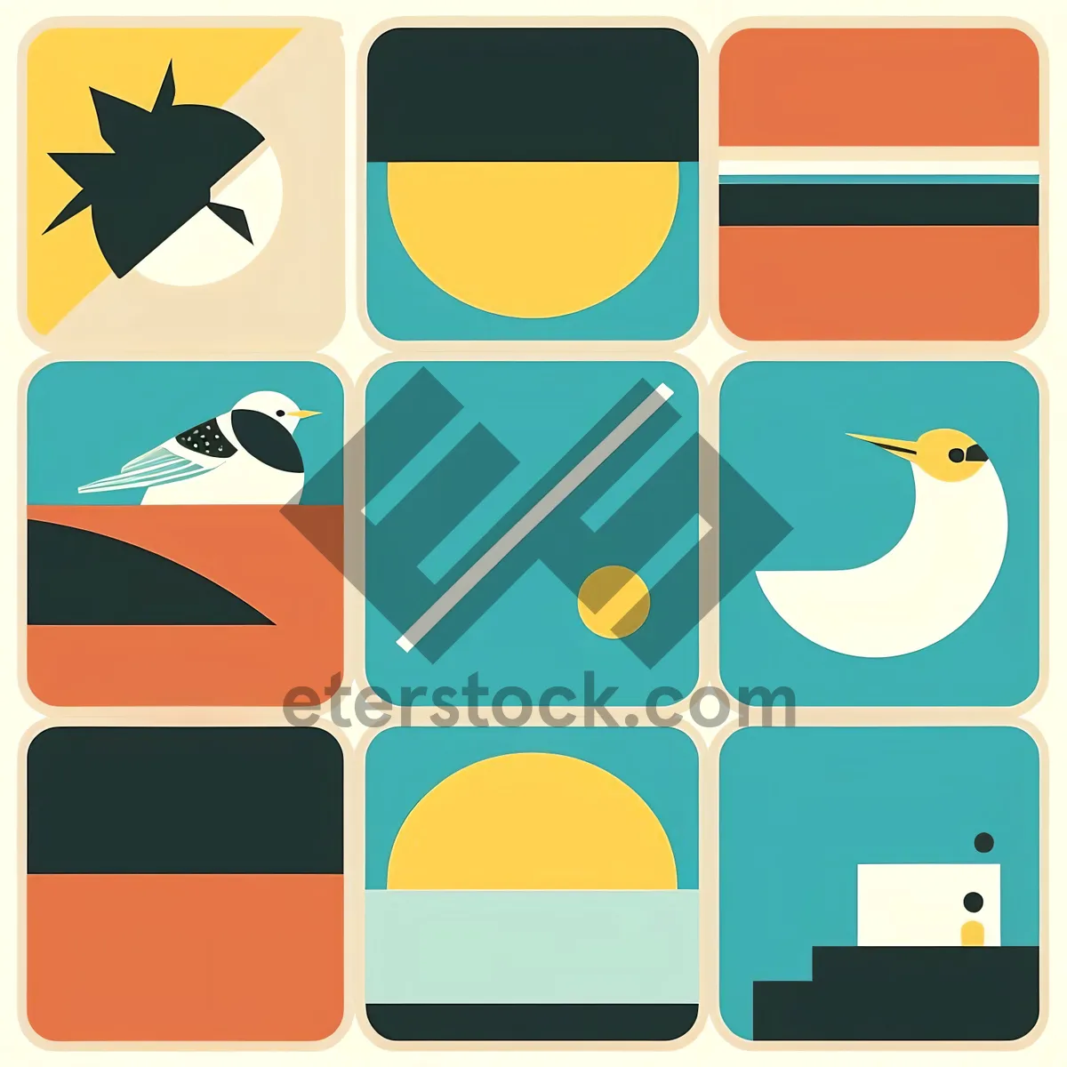 Picture of Orange Glossy Web Buttons Icon Set