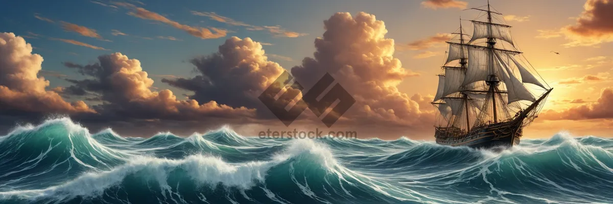 Picture of Golden Sunset Over Ocean Landscape