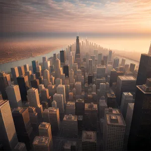 Metropolitan Skyline at Dusk - Urban Business District