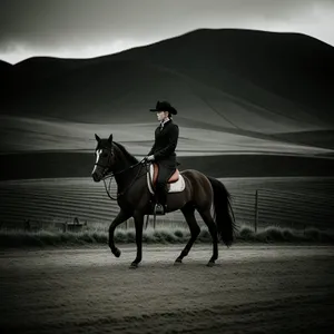 Powerful Stallion in Equestrian Competition