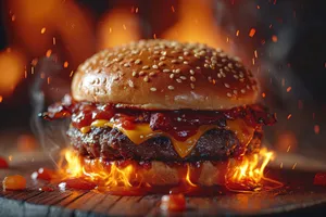 Flame-grilled cheeseburger for a holiday indulgence