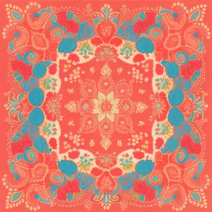 Vintage Floral Pattern on Cotton Fabric