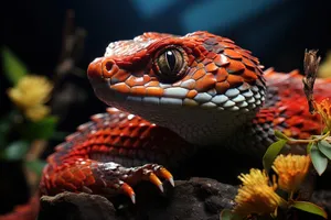 Wildlife reptile with shell in eye-catching pose