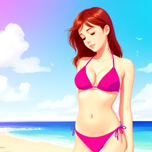 Bikini Model: Stunning Beach Fashion and Happiness