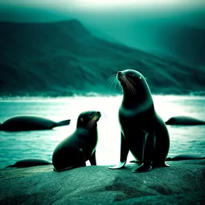 Sea Lion Swimming in Ocean Waters