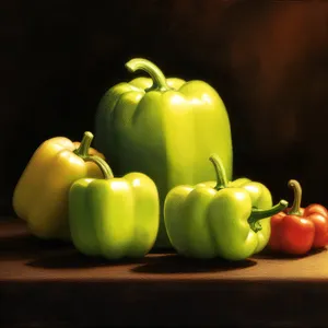 Colorful Fresh Bell Peppers and Apples Salad