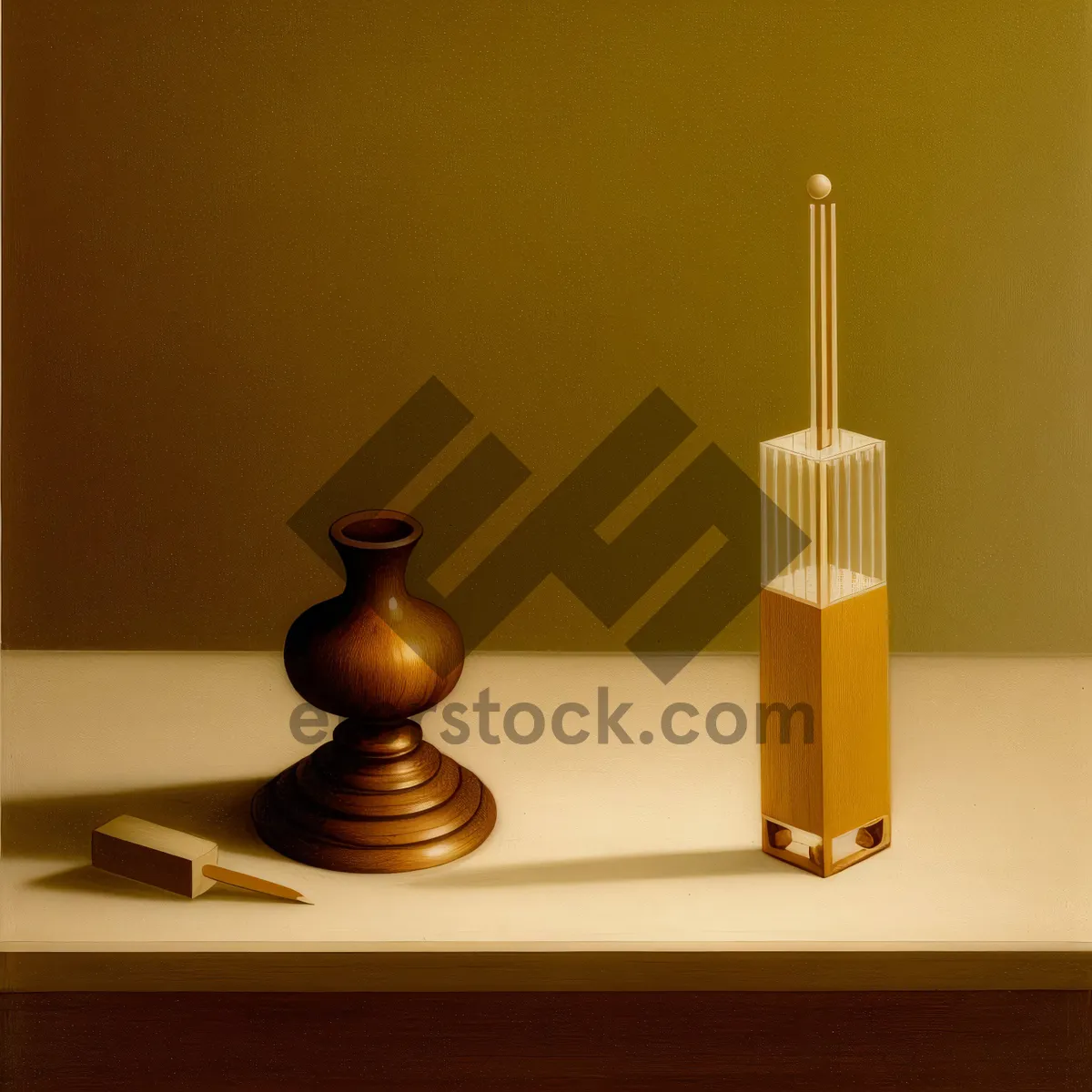 Picture of Chess Battle: Wooden Table Lamp for Intellectual Competition