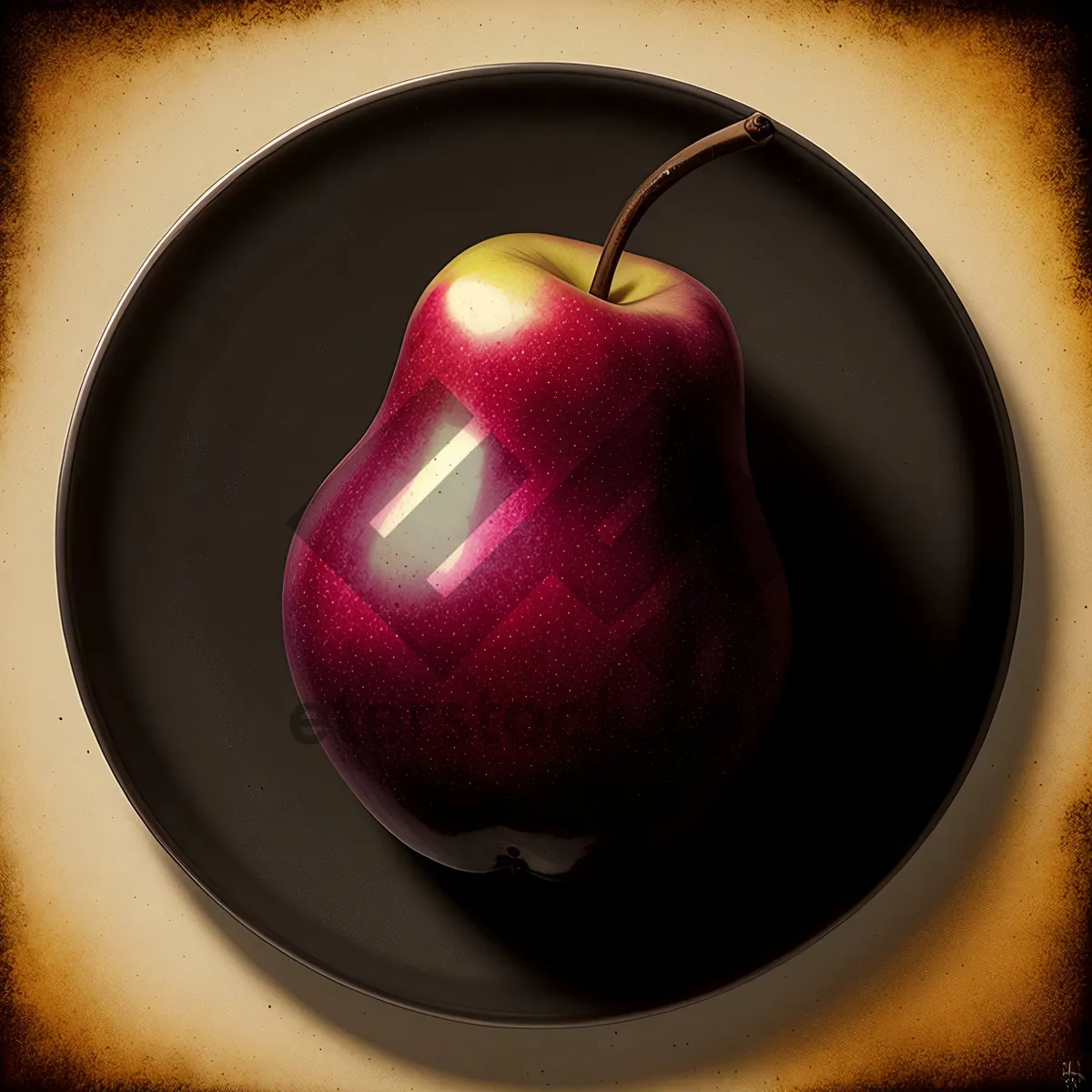 Picture of Delicious and Healthy Apple Fruit with Cherry and Candle