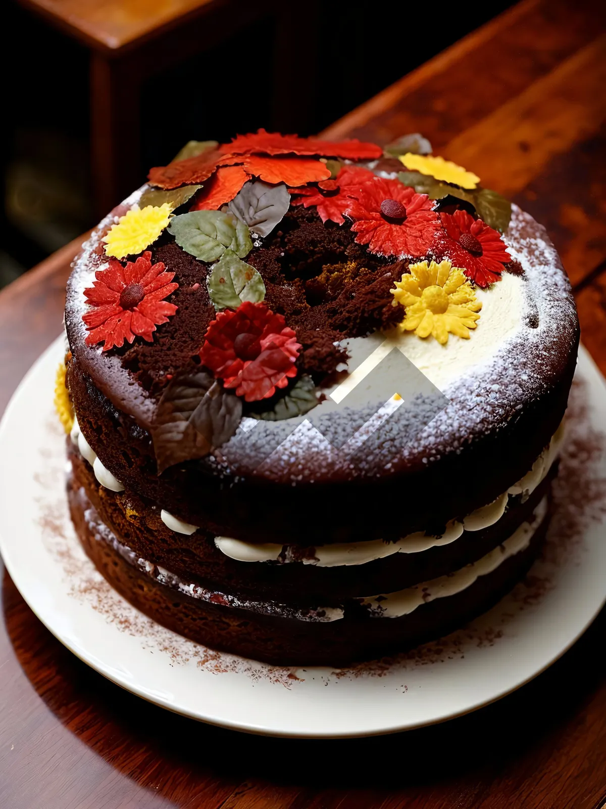 Picture of Delicious Berry Chocolate Cake with Strawberry Sauce